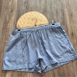 Gap blue linen drawstring pants